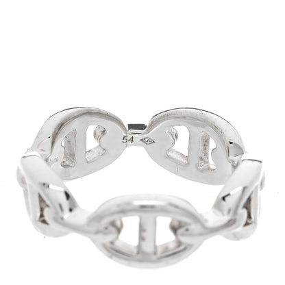 Hermes Sterling Silver PM Chaine d'Ancre Enchainee Band Ring 54 6.75 6 of 8