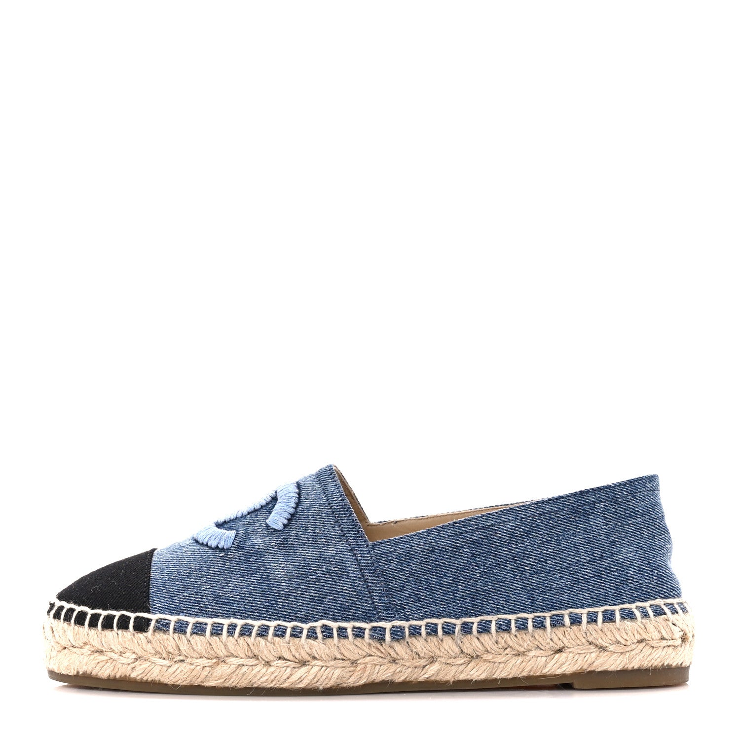 Chanel Denim CC Espadrilles 38 Blue Black 1 of 11