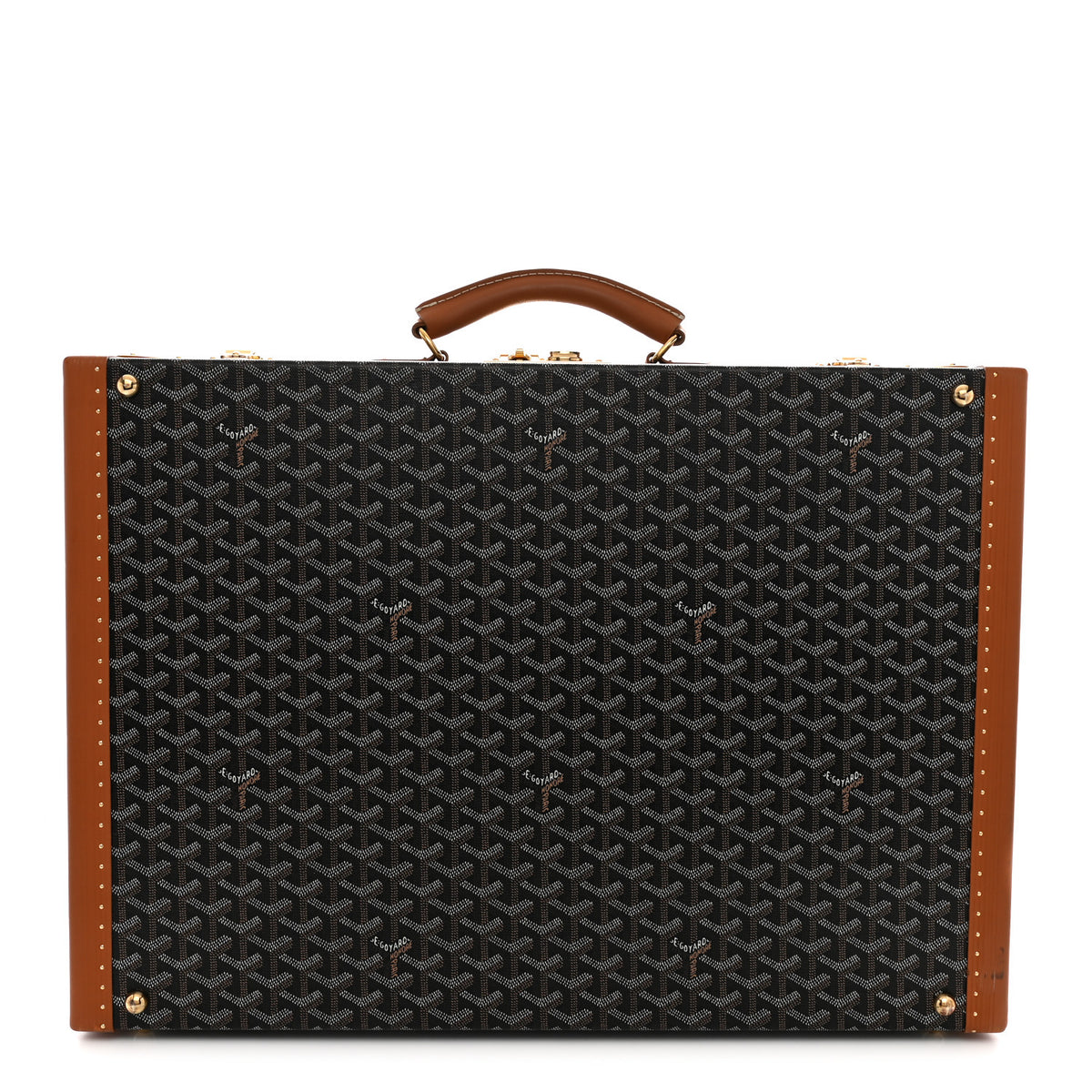 Goyard Goyardine Grand Hotel Trunk 55 Black Tan 1 of 11