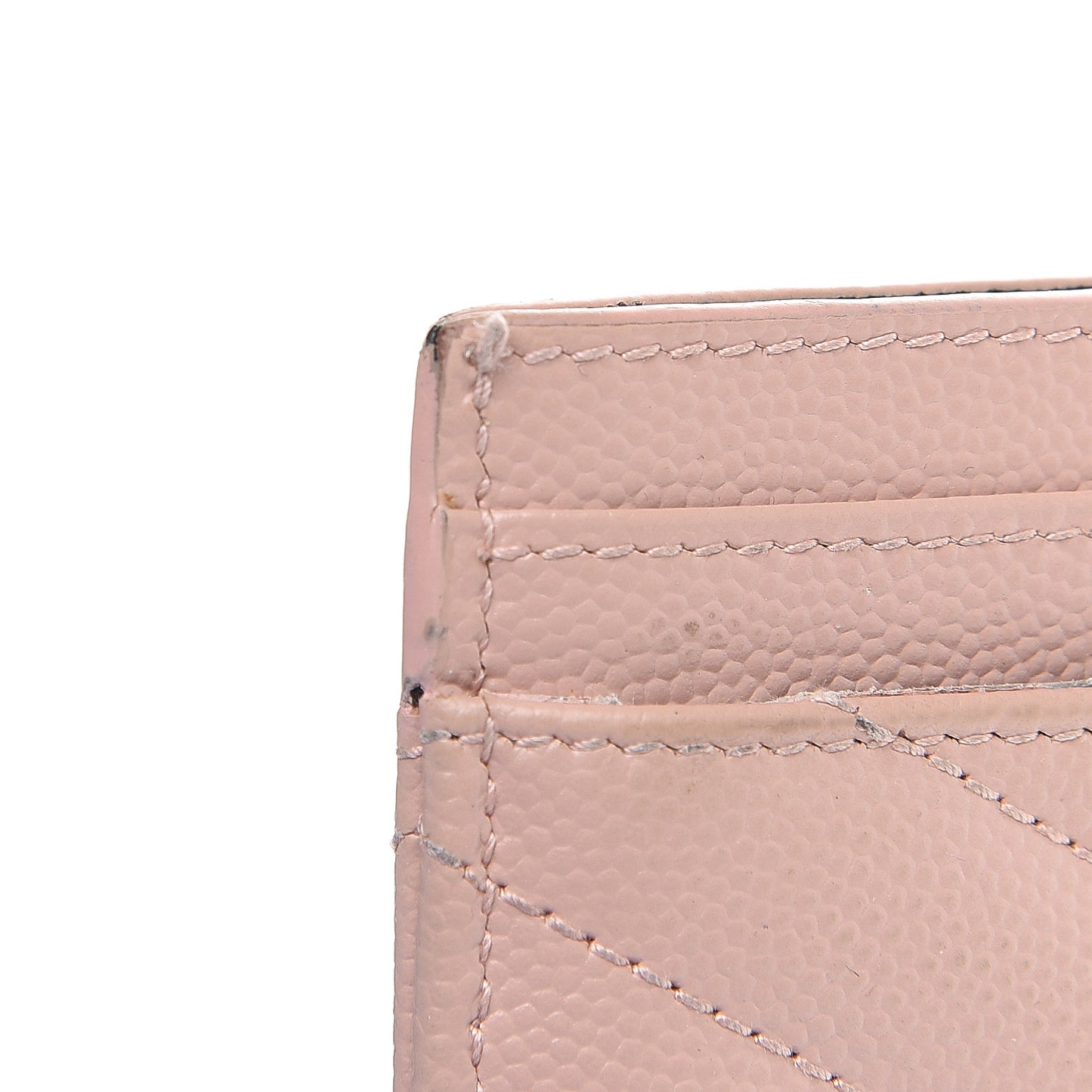 Grain De Poudre Matelasse Chevron Monogram Credit Card Case Pale Pink