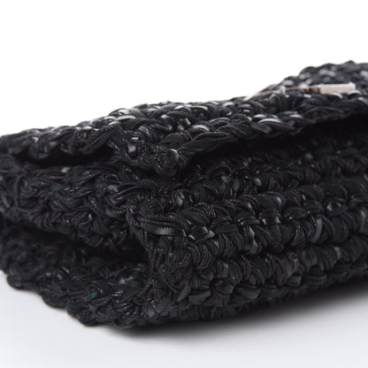 Saint Laurent Woven Calfskin Medium Monogram Kate Satchel Black 8 of 9