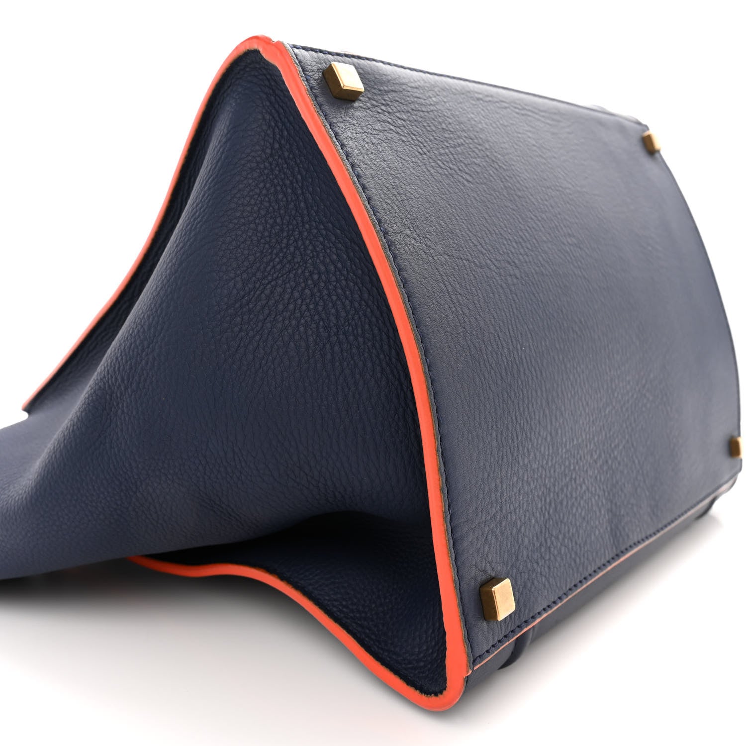Celine Supple Calfskin Large Phantom Luggage Navy Blue Orange 9 of 17