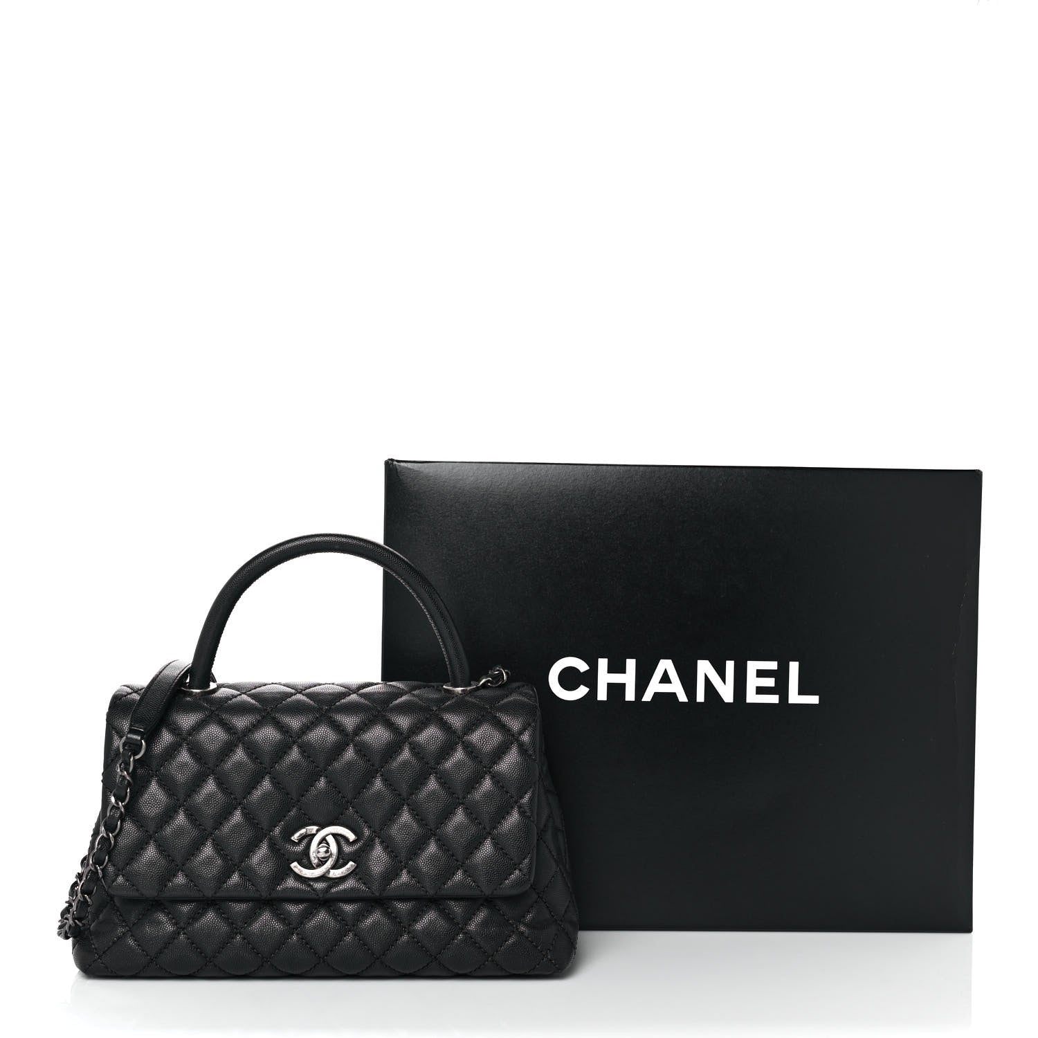 Chanel Caviar Quilted Small Coco Handle Flap Black 10 of 10