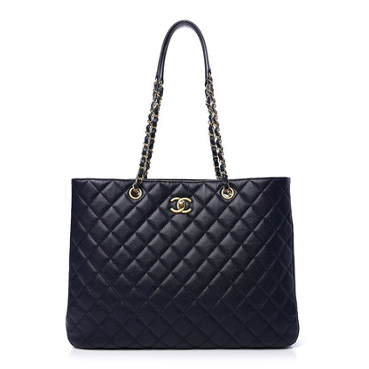 Chanel Caviar Quilted Large CC Shopping Tote Navy 1 of 10