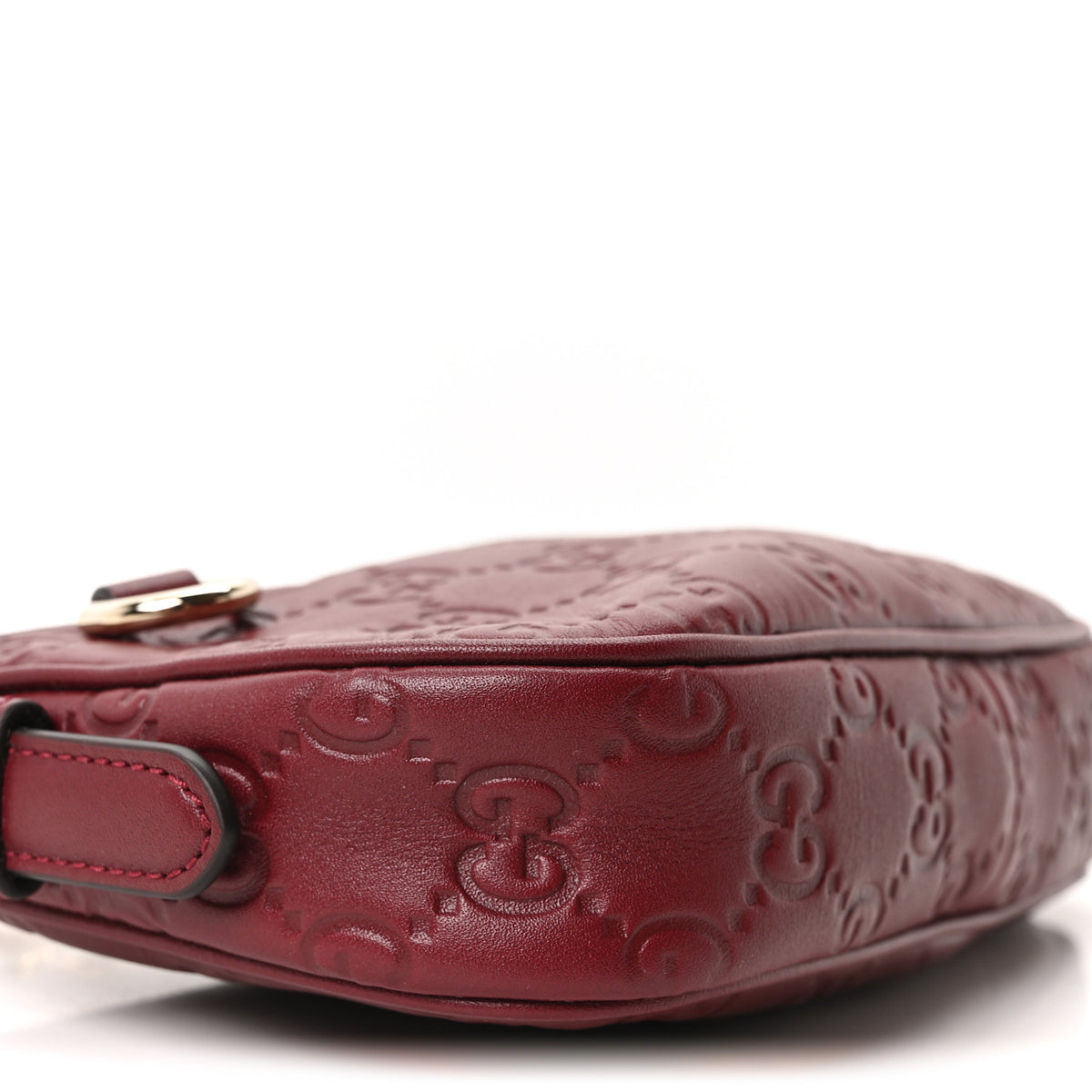 GG Calfskin Embossed Emblem Mini Shoulder Bag Rosso Ancora