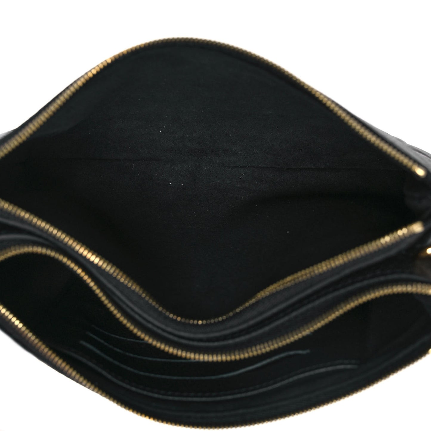 Empreinte Monogram Giant Double Zip Pochette Black Cream