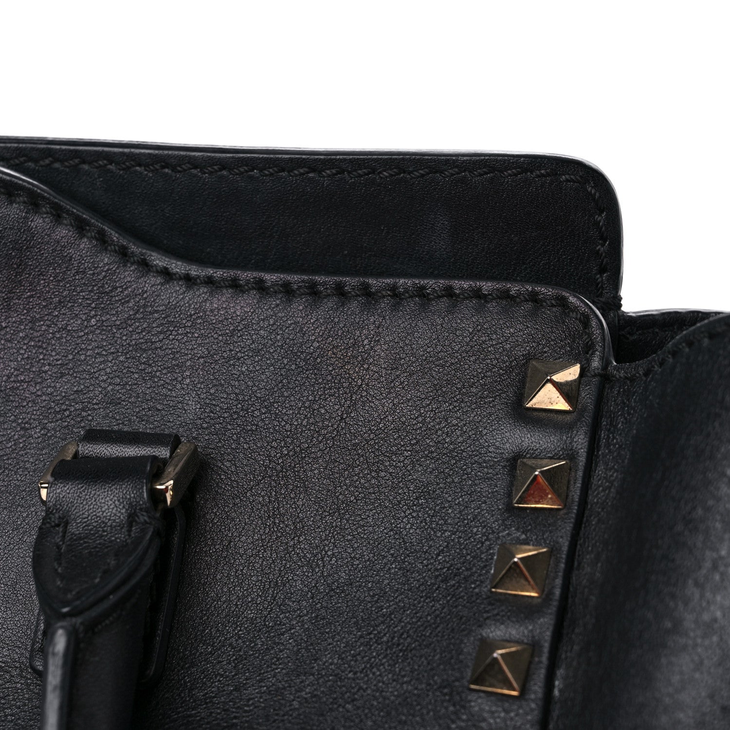 Valentino Garavani Vitello Rockstud Double Handle Tote Black 20 of 28