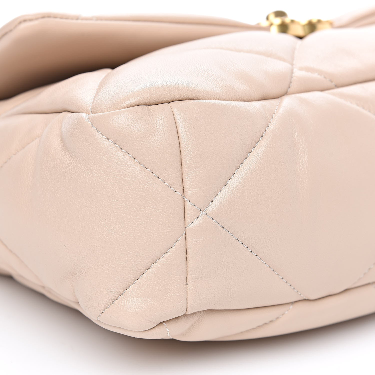 Chanel Goatskin Quilted Large 19 Flap Beige 7 of 10