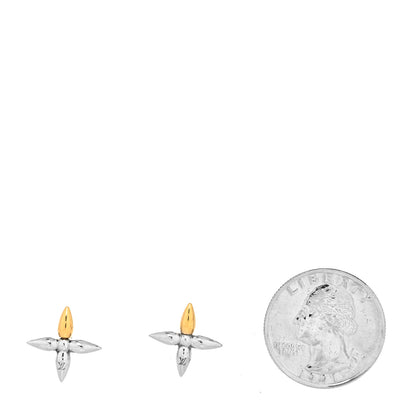 Louis Vuitton Metal Louisette Earrings Silver Gold 2 of 4
