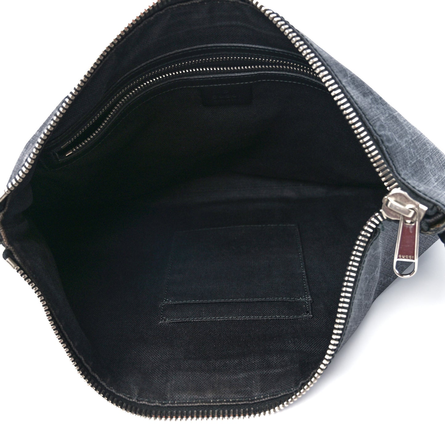Soft GG Supreme Monogram Appia Calfskin Web East West Messenger Bag Black Grey