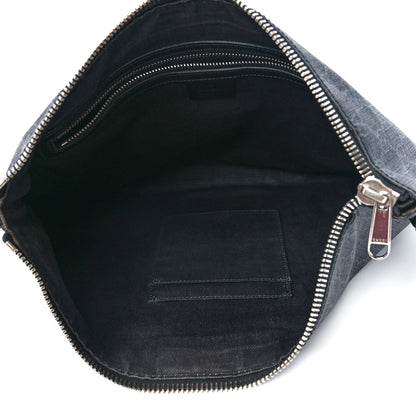 Gucci Soft GG Supreme Monogram Appia Calfskin Web East West Messenger Bag Black Grey 4 of 13