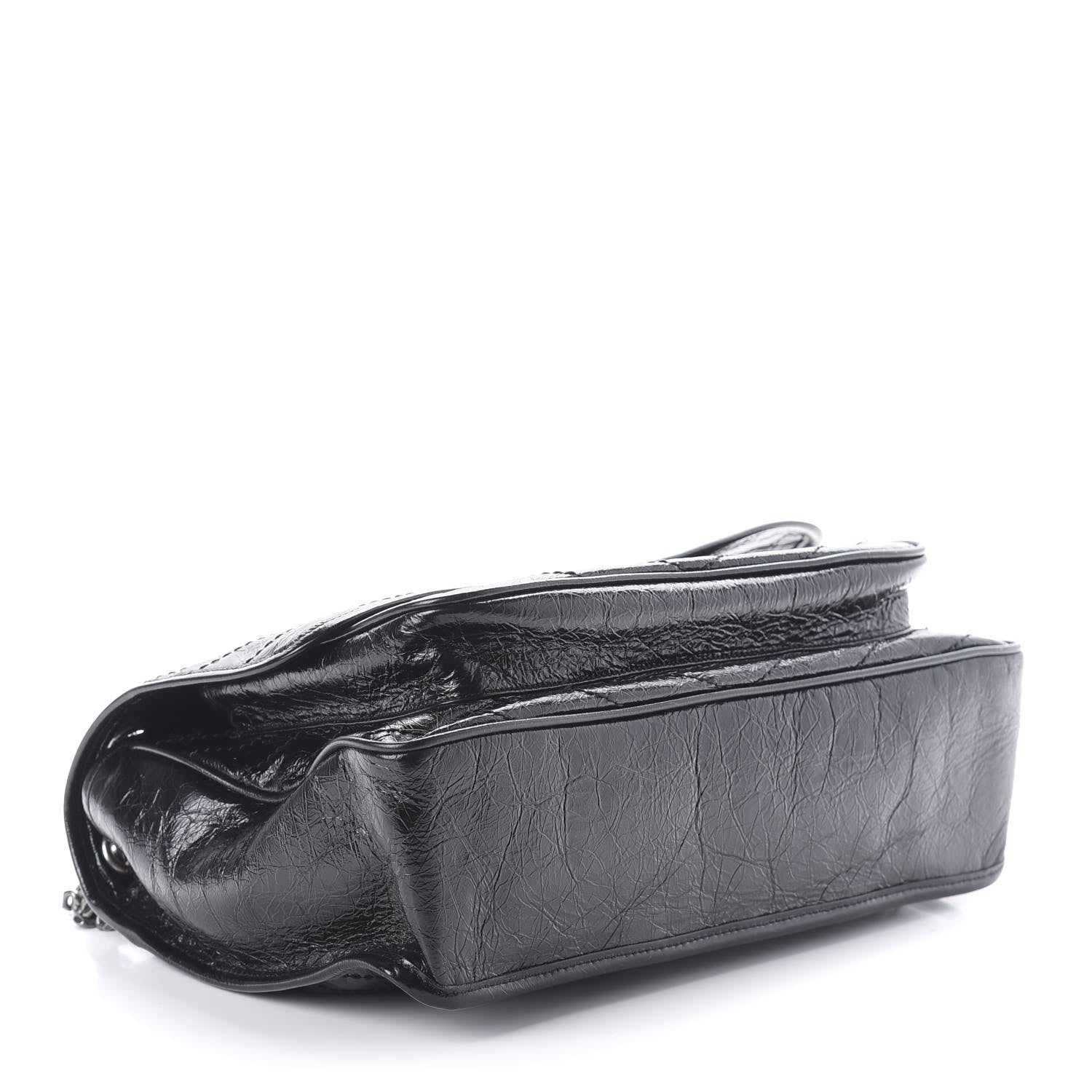 Saint Laurent Crinkled Calfskin Matelasse Monogram Large Niki Chain Satchel Black 4 of 9