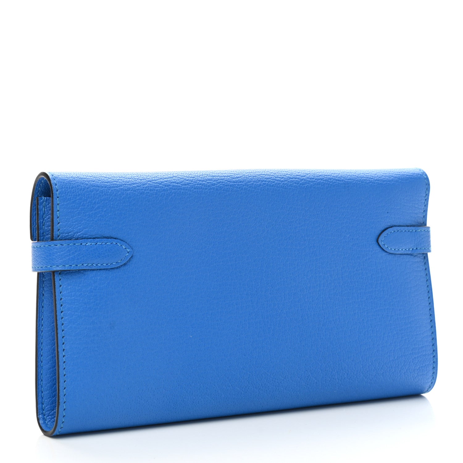 Hermes Chevre Mysore Kelly Longue Wallet Bleu Hydra 3 of 7