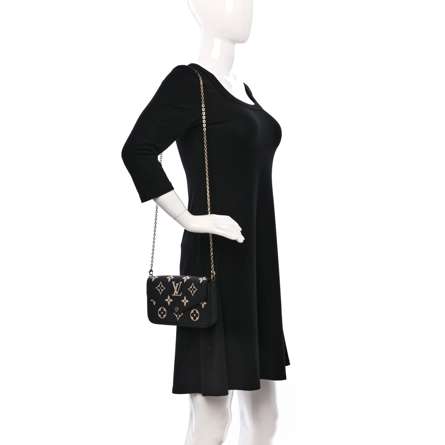 Empreinte Monogram Giant Felicie Pochette Black Beige