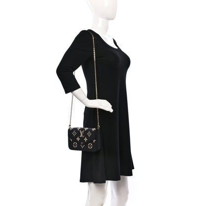 Louis Vuitton Empreinte Monogram Giant Felicie Pochette Black Beige 3 of 14
