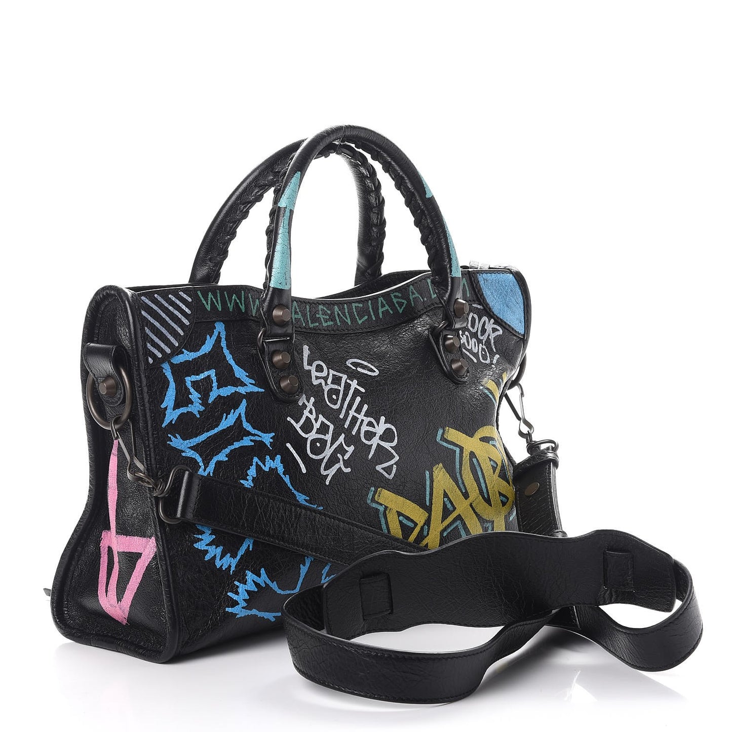 Agneau Graffiti All Over Classic Hardware S City Black Multicolor