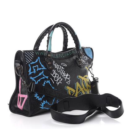 Balenciaga Agneau Graffiti All Over Classic Hardware S City Black Multicolor 3 of 8