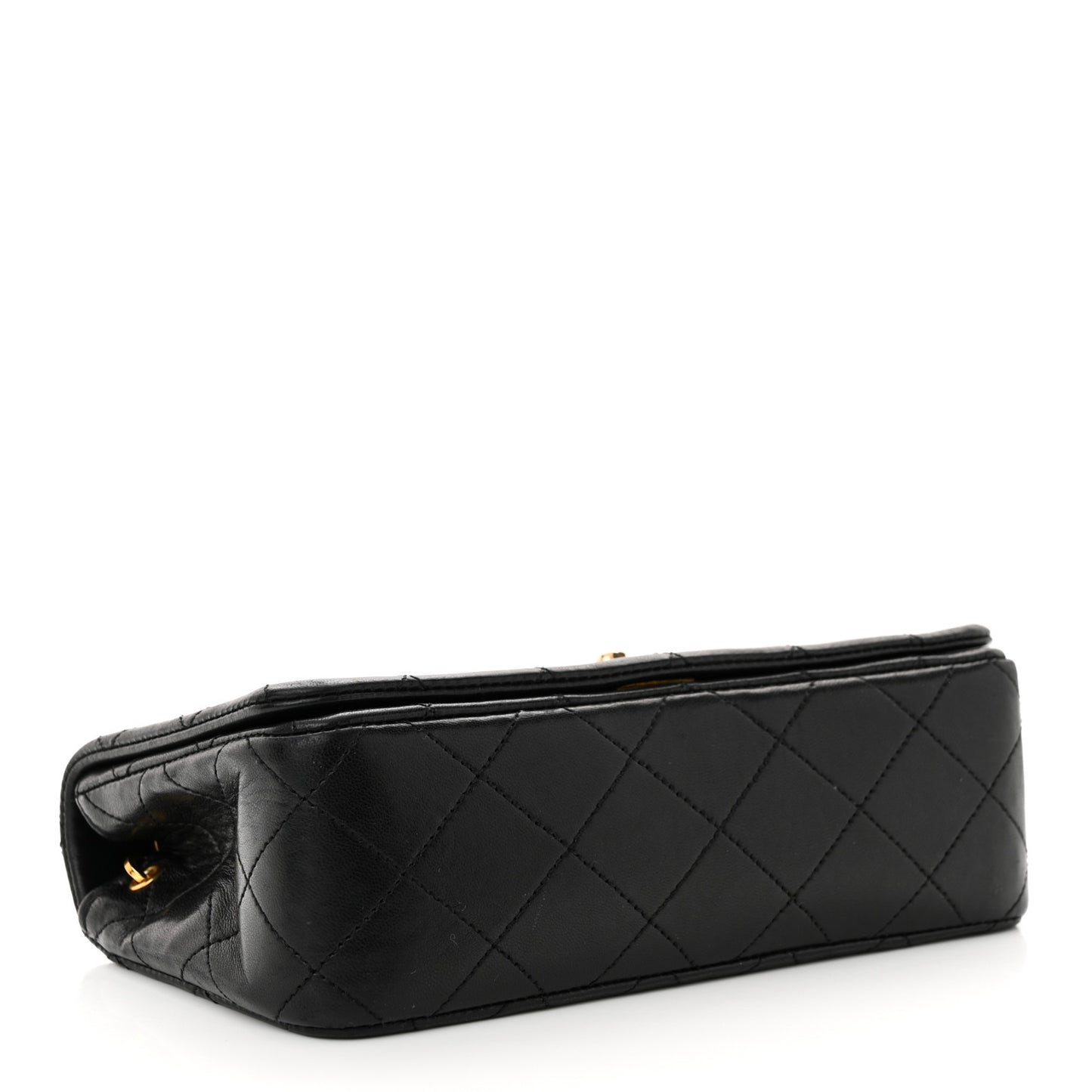 Lambskin Quilted Small Single Flap Black