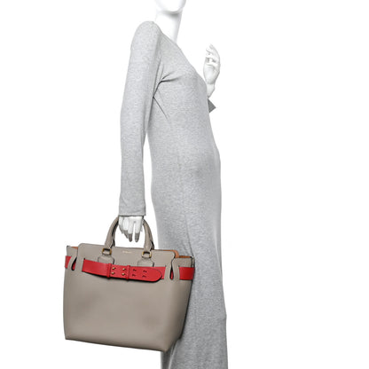 Burberry Marais Calfskin Medium Belt Bag Mineral Grey Bright Military Red 2 of 9