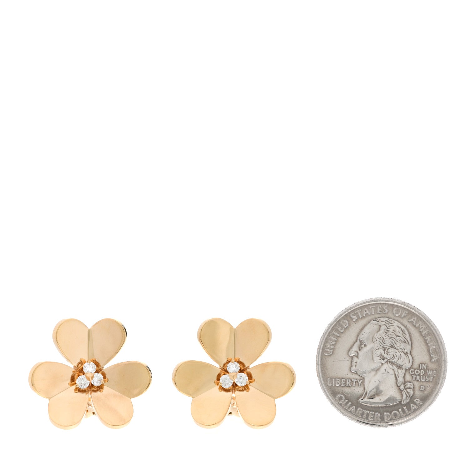Van Cleef & Arpels 18K Yellow Gold Diamond Large Frivole Earrings 2 of 6
