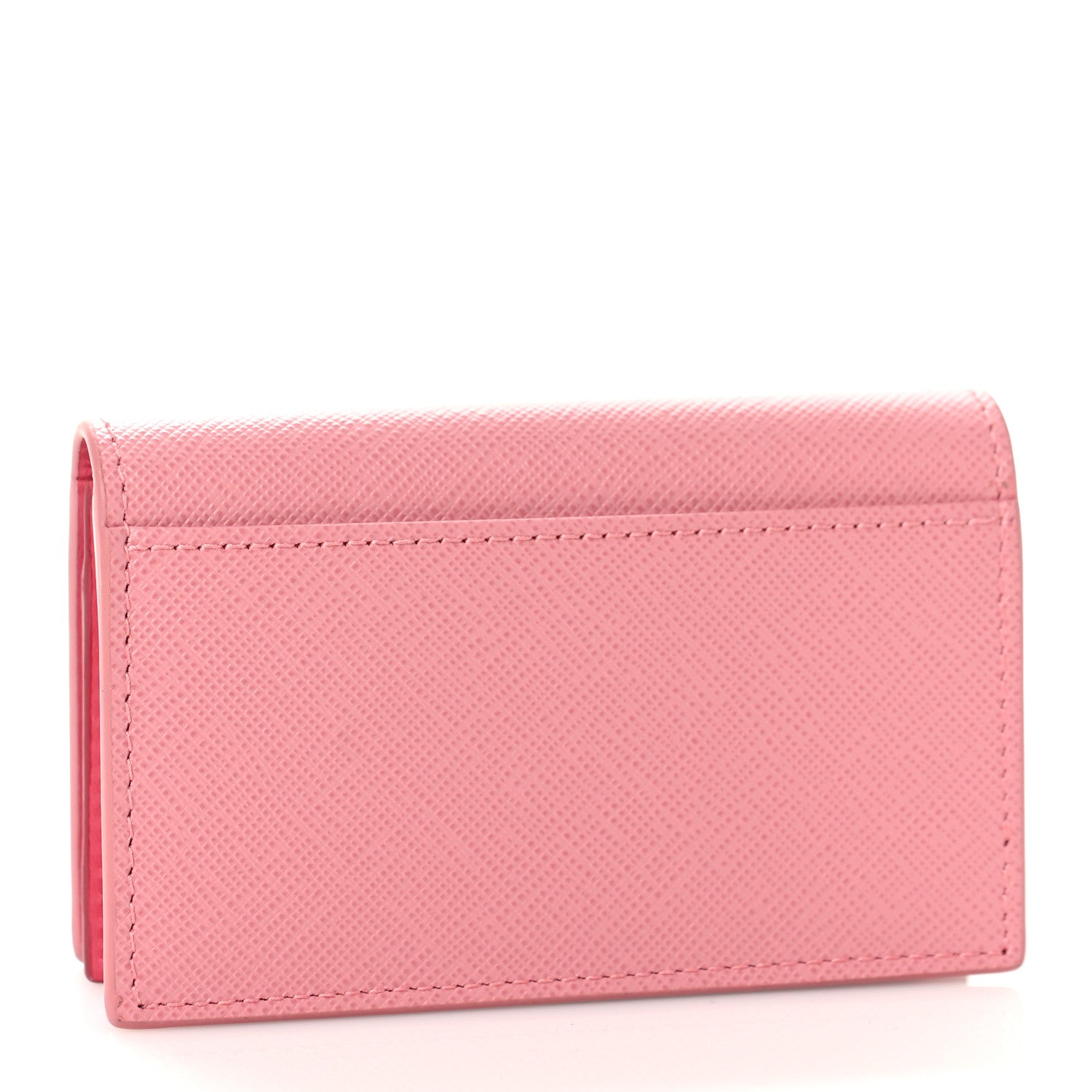 Prada Saffiano Metal Business Card Holder Petalo Peonia 3 of 9