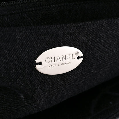 Chanel Denim Quilted CC Print Jumbo Single Flap Black 6 of 12