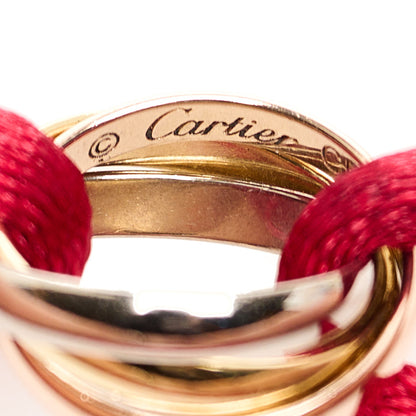 Cartier 18K Pink Yellow White Gold Trinity Cord Bracelet Red 3 of 6