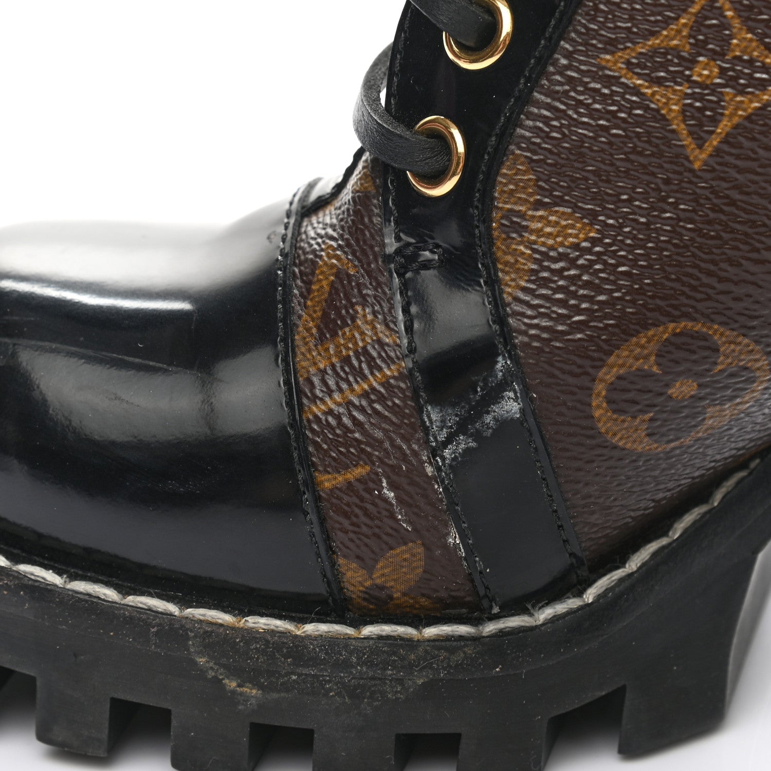 Louis Vuitton Patent Calfskin Monogram Star Trail Ankle Boots 36.5 Black 14 of 14