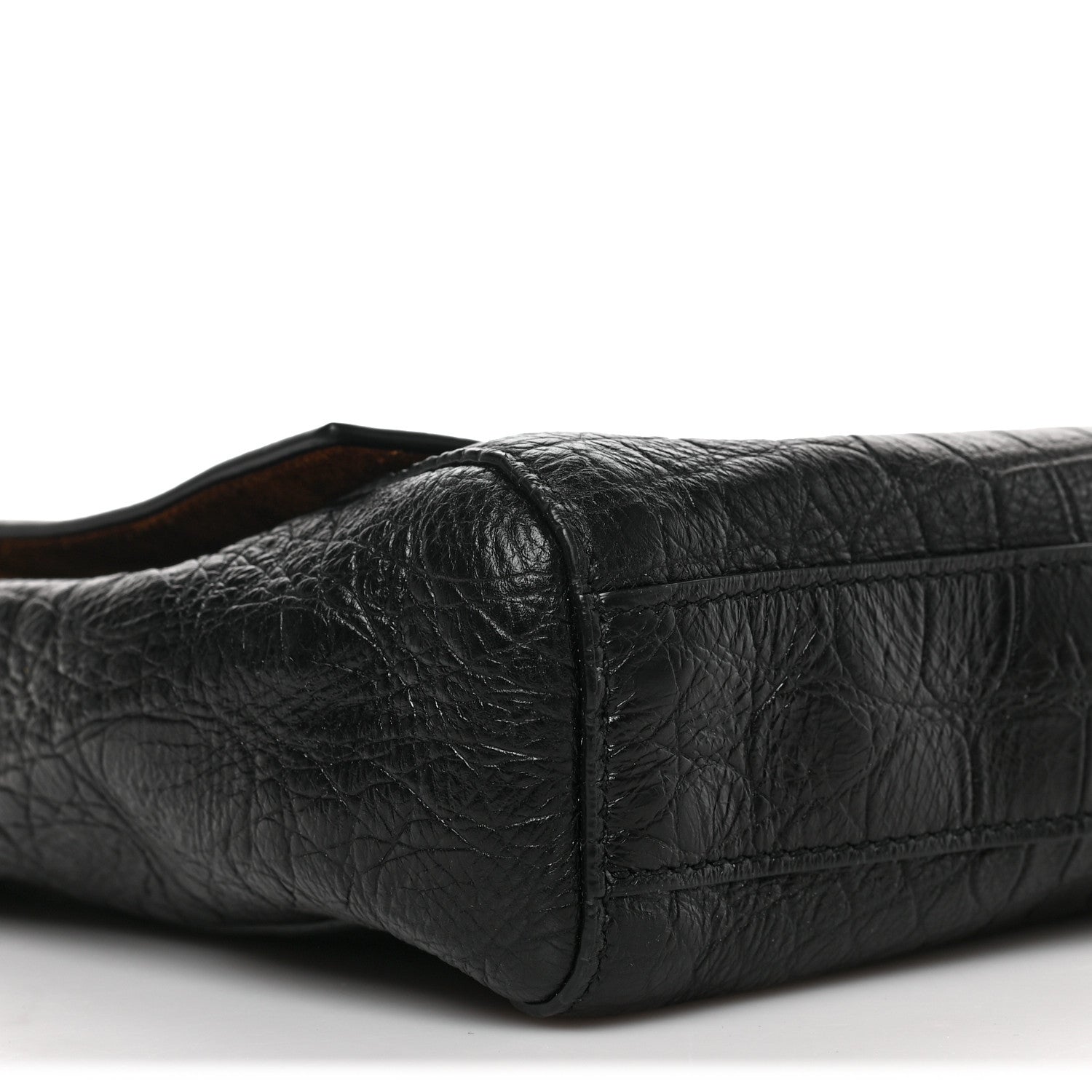 Saint Laurent Calfskin Crocodile Embossed Suede Medium Reversible Monogram Kate Satchel Military Taupe 6 of 7