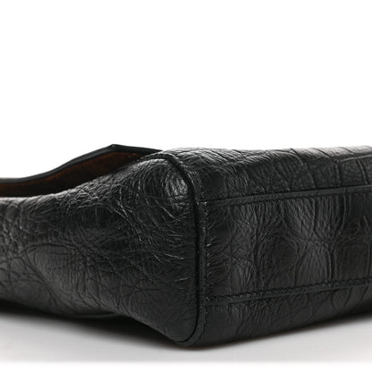 Saint Laurent Calfskin Crocodile Embossed Suede Medium Reversible Monogram Kate Satchel Military Taupe 6 of 7
