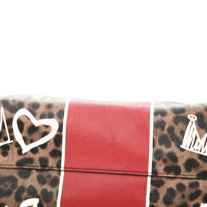 Dolce & Gabbana Calfskin Leopard Graffiti Print Beatrice Tote Black 9 of 10