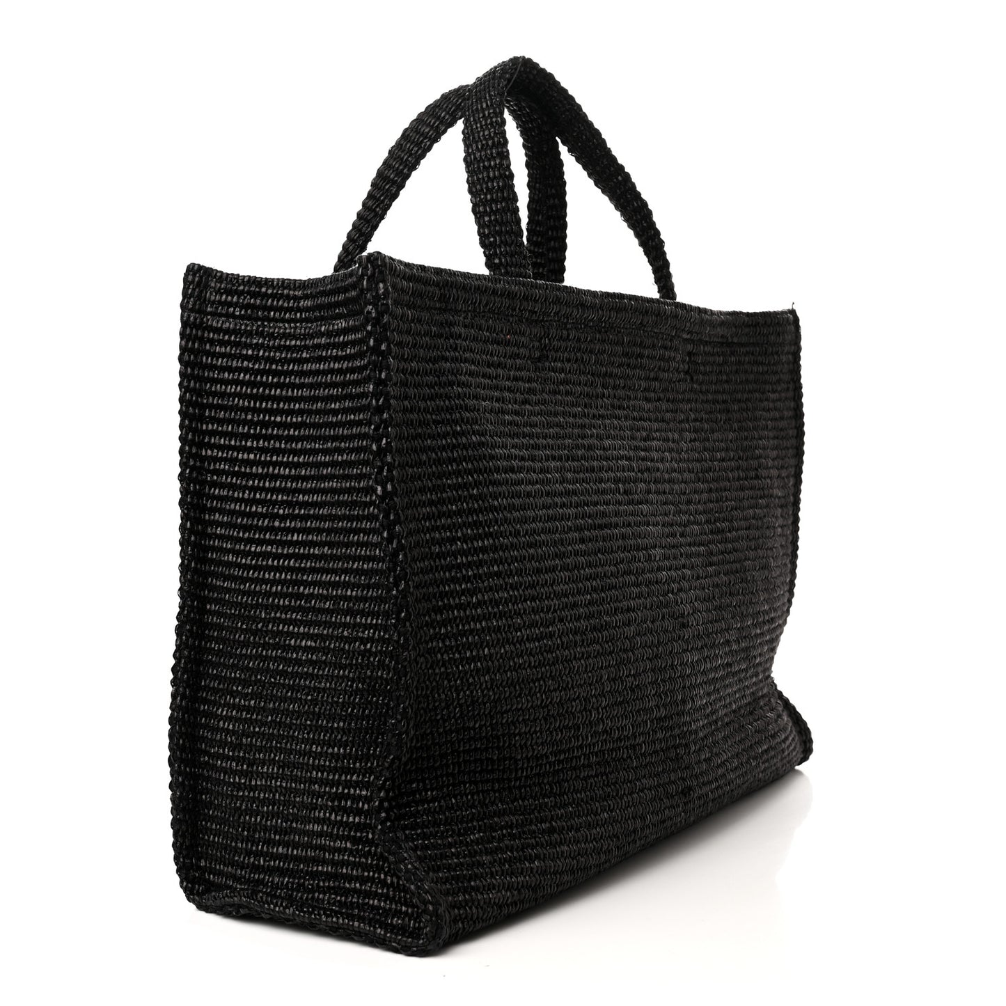 Raffia Large G Shopping Tote Black