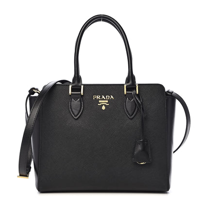 Prada Saffiano Soft Calfskin Small Zippered Tote Black 1 of 10