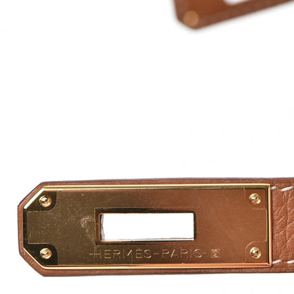 Hermes Taurillon Clemence Retourne Horseshoe Kelly 28 Gold 25 of 40