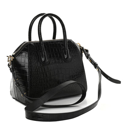 Givenchy Calfskin Crocodile Embossed Mini Antigona Black 3 of 9