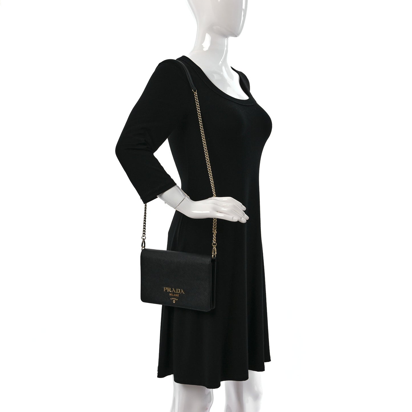 Saffiano Lux Mini Crossbody Bag Black