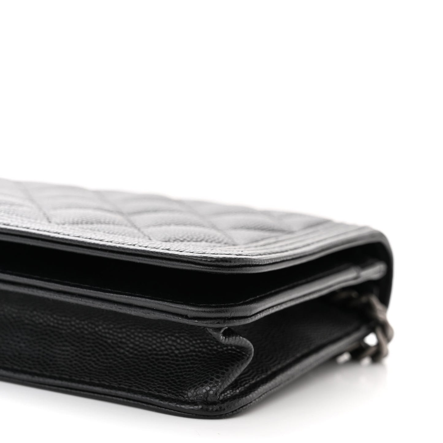 Caviar Quilted Boy Wallet On Chain WOC Black