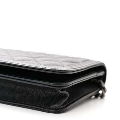 Chanel Caviar Quilted Boy Wallet On Chain WOC Black 11 of 12