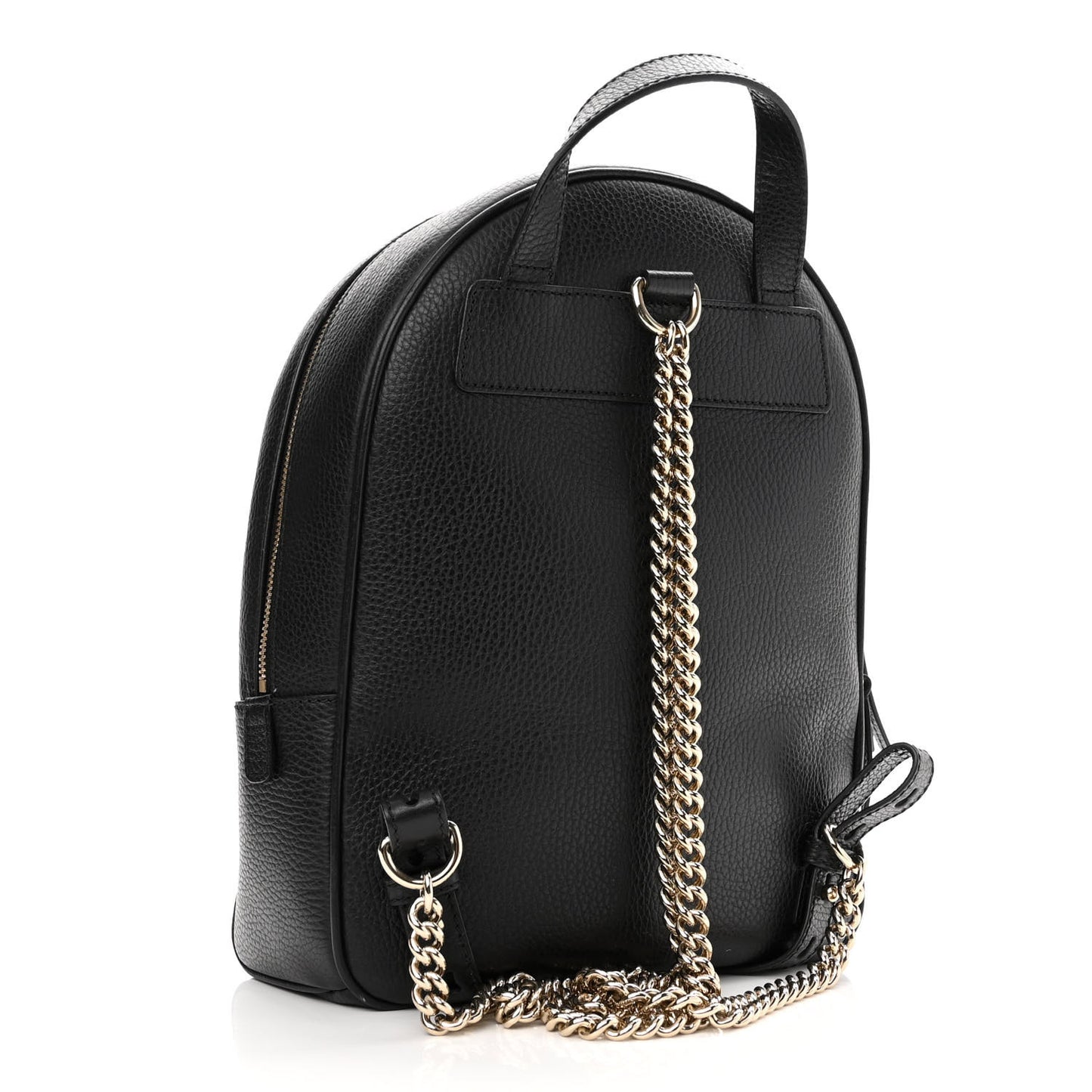 Pebbled Calfskin Soho Chain Backpack Black