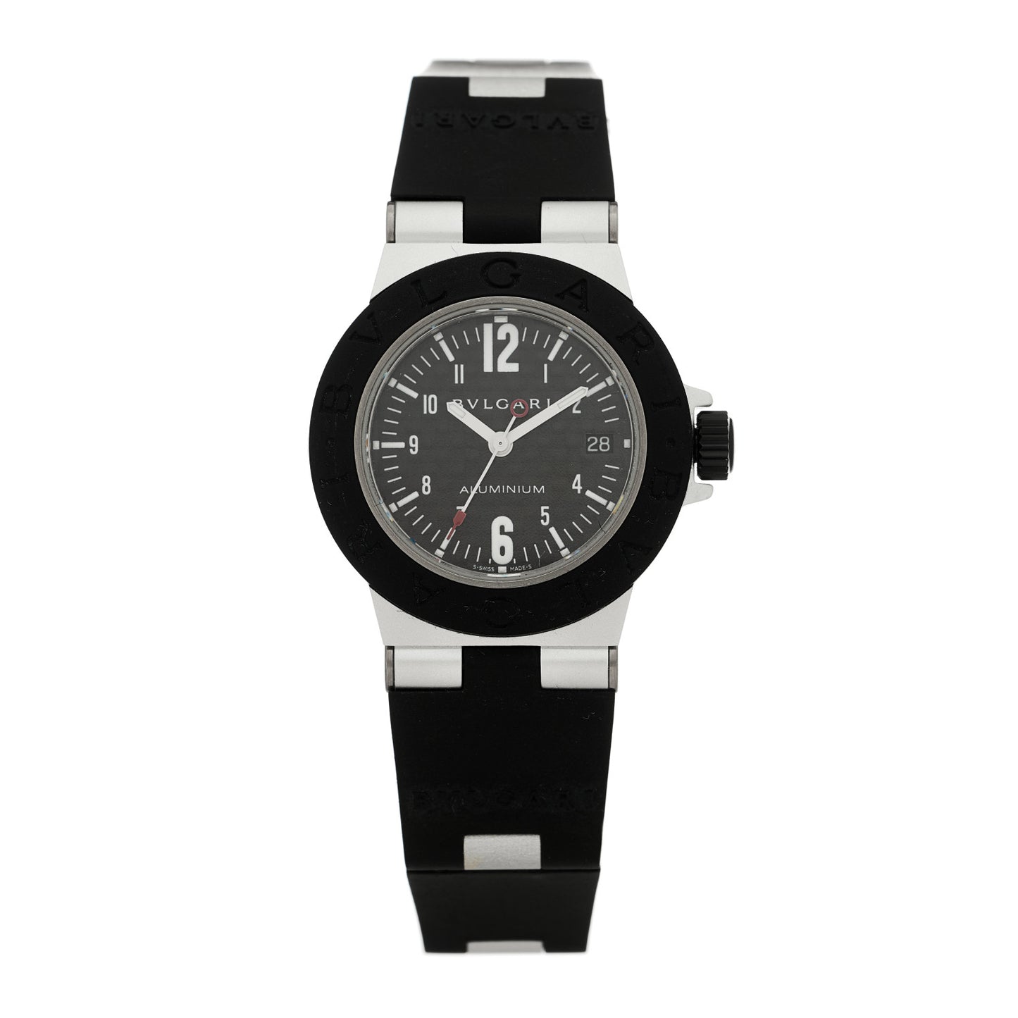 Aluminum Rubber 29mm Diagono Quartz Watch Black