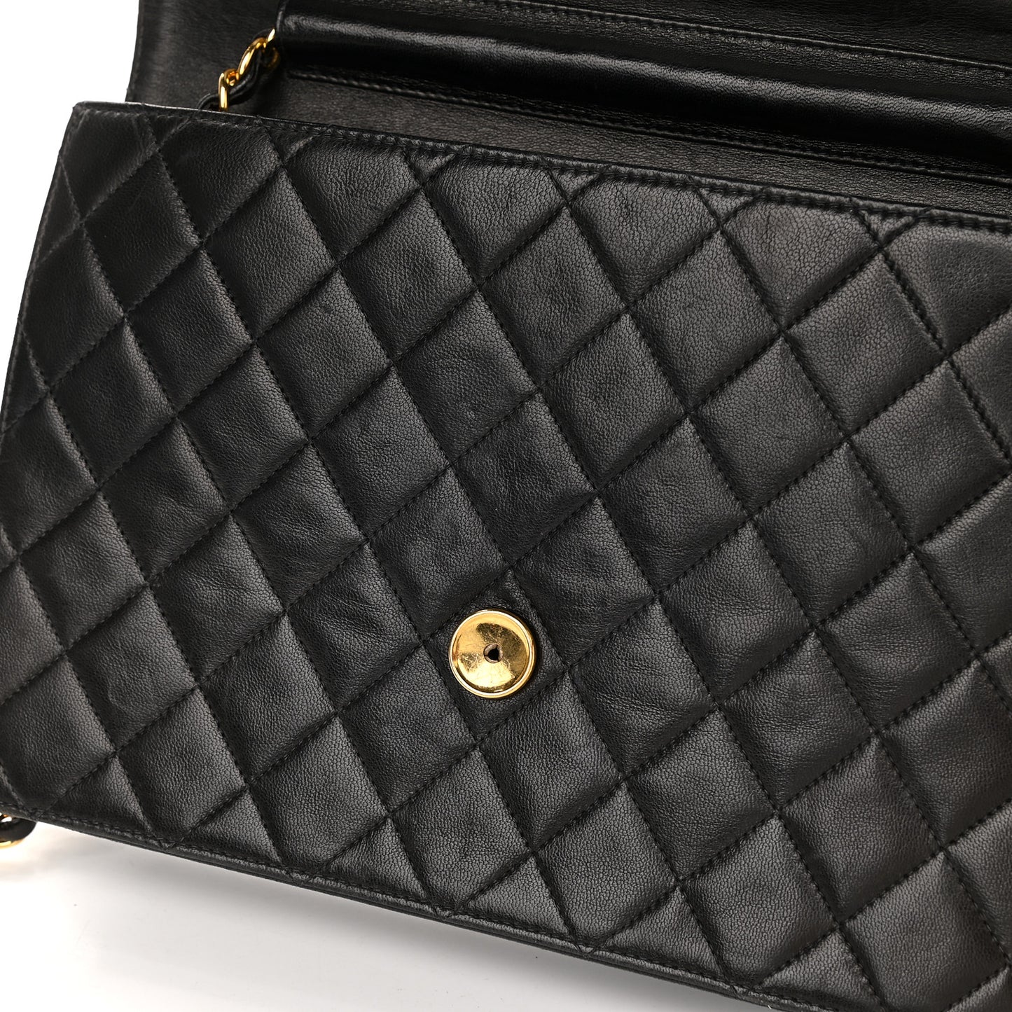 Lambskin Quilted Small Single Flap Black