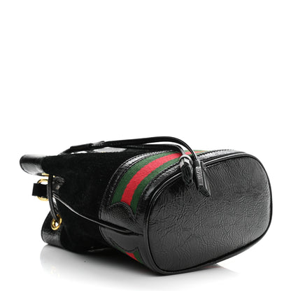 Gucci Suede Patent Web Mini Ophidia Bucket Bag Black 4 of 10