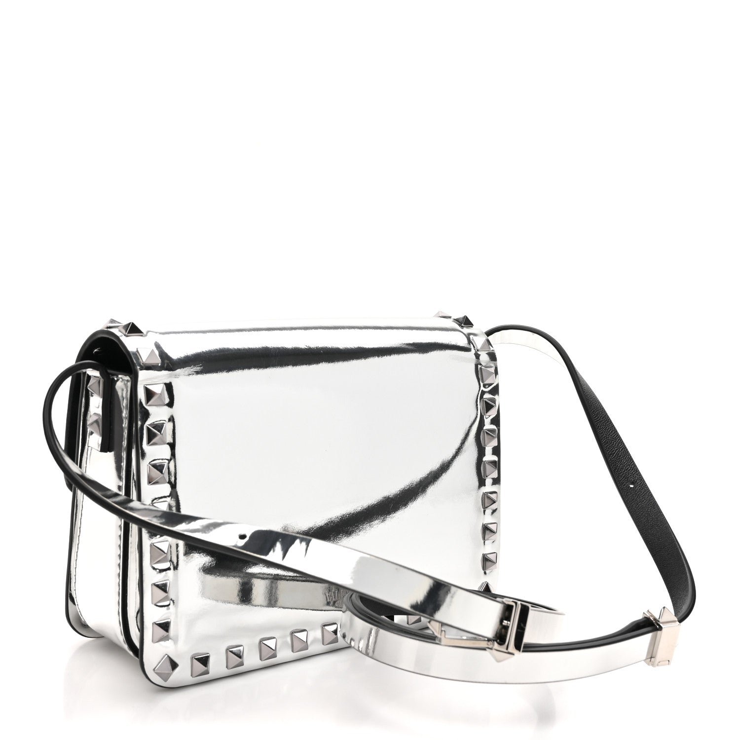 Valentino Garavani Mirror Calfskin Small Rockstud23 Shoulder Bag Silver 2 of 12
