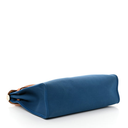 Hermes Vache Hunter Toile Herbag Zip 31 PM Bleu Natural 5 of 11