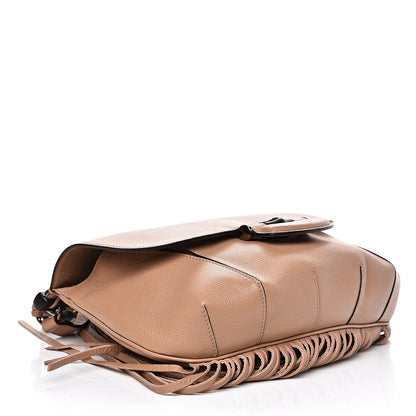 Gucci Calfskin Medium Nouveau Fringe Shoulder Bag Tan 3 of 10