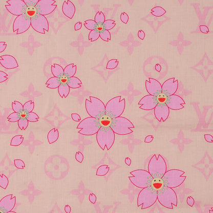 Louis Vuitton Cotton Monogram Cherry Blossom Square Scarf Pink 6 of 6