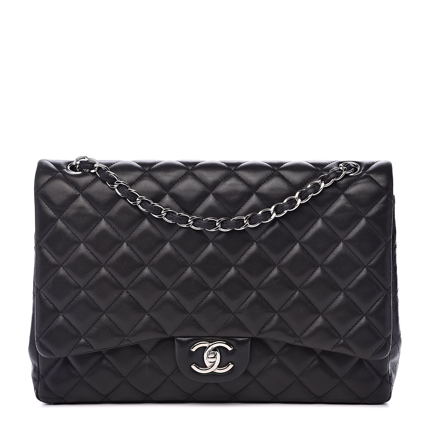 Chanel Lambskin Quilted Maxi Double Flap Black 1 of 22