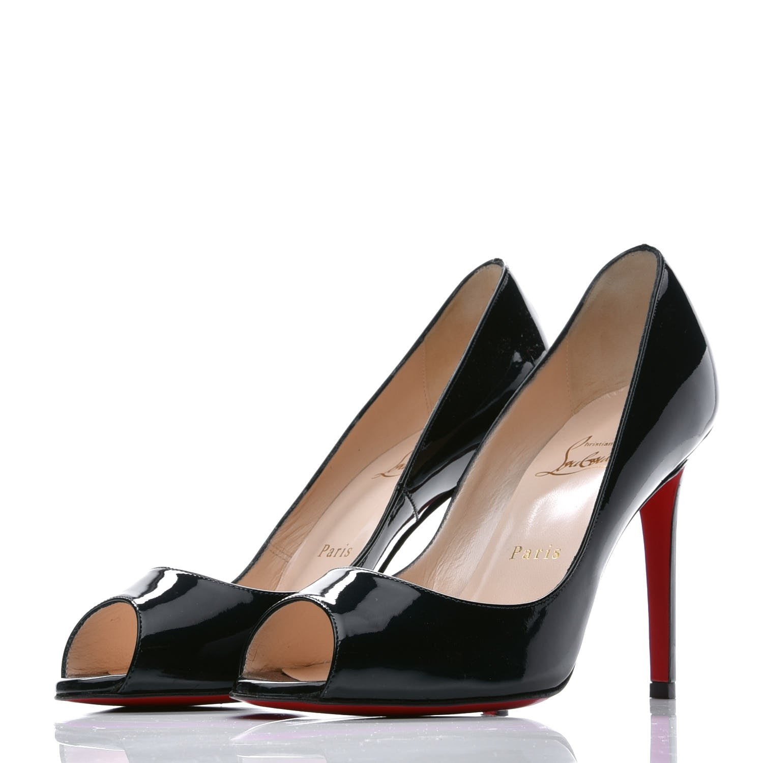 Christian Louboutin Patent Mater Claude 100 Pumps 38 Black 2 of 8