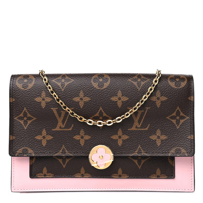 Louis Vuitton Monogram Flore Chain Wallet Rose Ballerine 1 of 9
