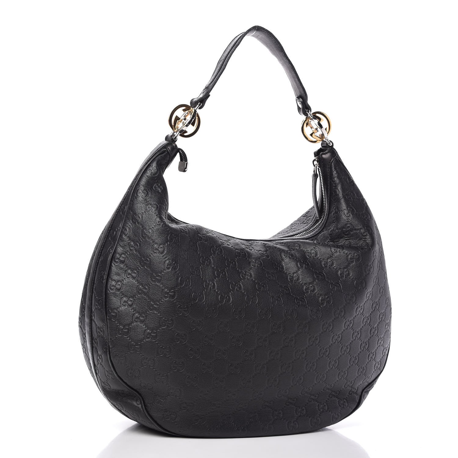 Gucci Guccissima Large GG Twins Hobo Black 3 of 9